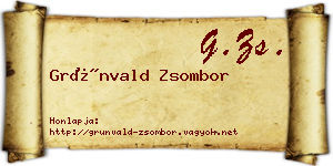 Grünvald Zsombor névjegykártya